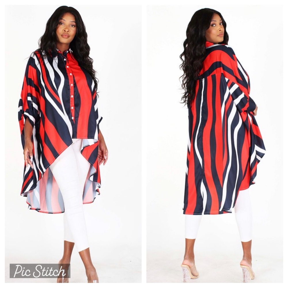 Eien Oversized Stripe Hi-low Top